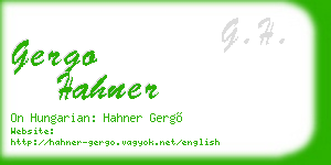gergo hahner business card